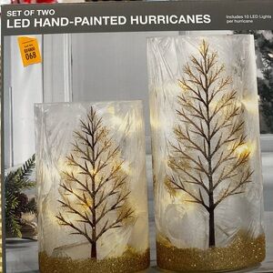 Set of Two LED Hand-Painted Hurricanes